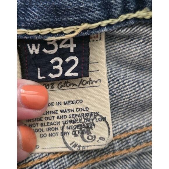 VTG Y2K Abercrombie Fitch Jeans Mens 34x32 Saranac Boot cut Distressed Grunge - Picture 9 of 14